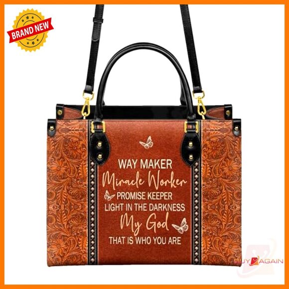 Vegan Leather Satchel Handbag, Spacious for Laptop & Books, Church & Work
